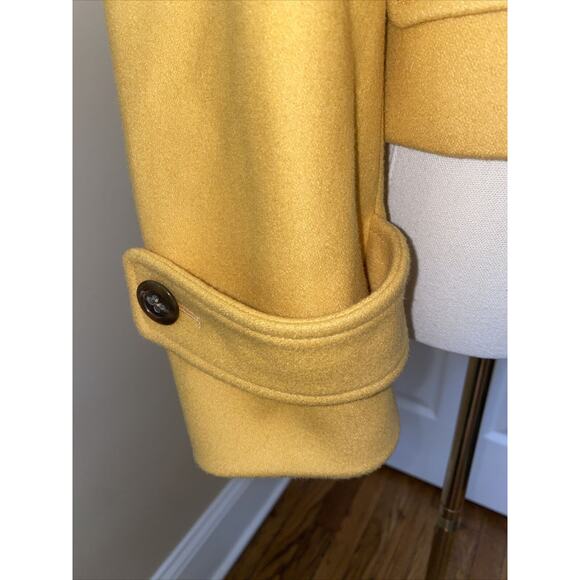 Anthropologie Cartonnier Large Mustard Wool Cropped LUISA Pea Coat Blazer - Picture 4 of 14